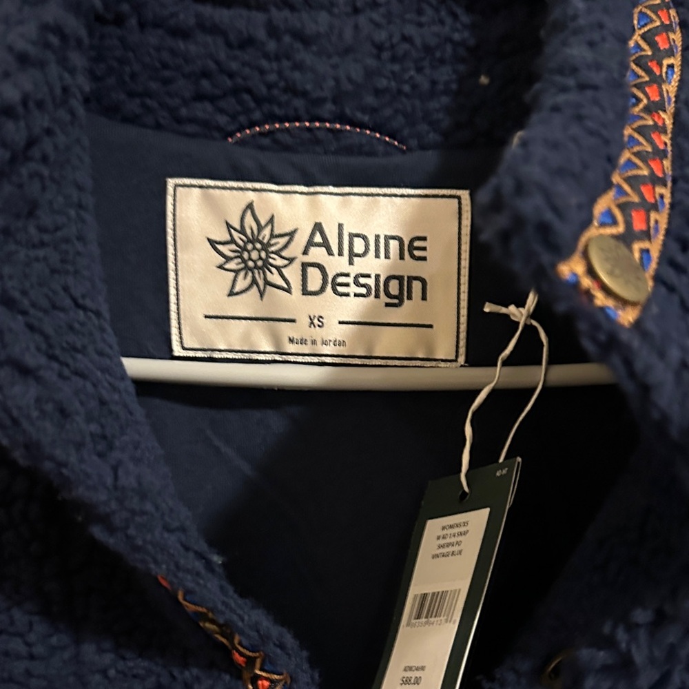Alpine Design Sherpa Half Zip Pullover Blue Women’s XS NWT - Picture 2 of 7